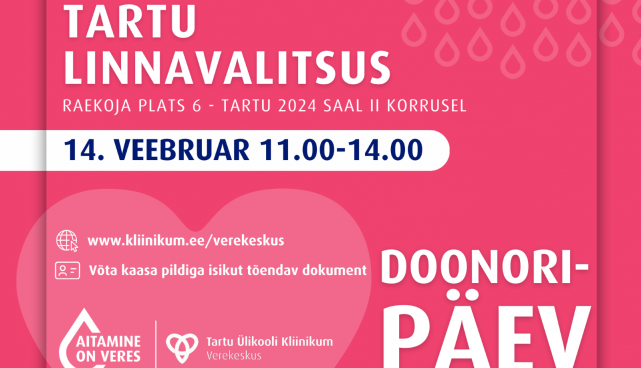 14. veebruaril 2024 saab Tartu 2024 ruumides verd loovutada
