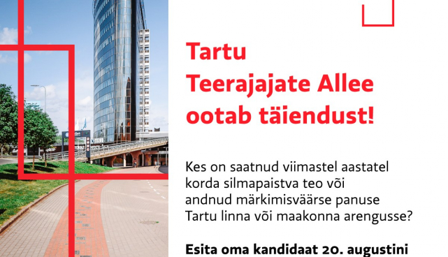 Tartu Teerajajate allee ootab uute jalajälgede kandidaate