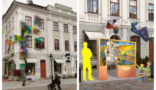 kolmanda koha kavand "Konradi pilk" ja teise koha kavand "Klaaspärlimäng" 