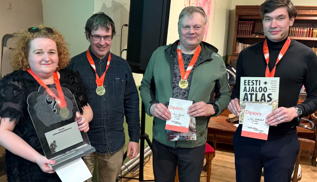 Fotol on võistkond TÜMK koosseisus (vasakult) Silja Paavle, Matis Song, Tiit Naarits, Jan Seilenthal. 